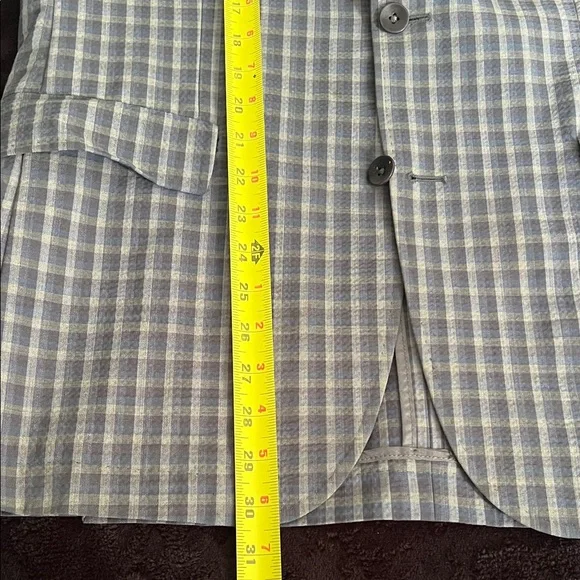 Hugo Boss Navy and Gray Checkered Blazer